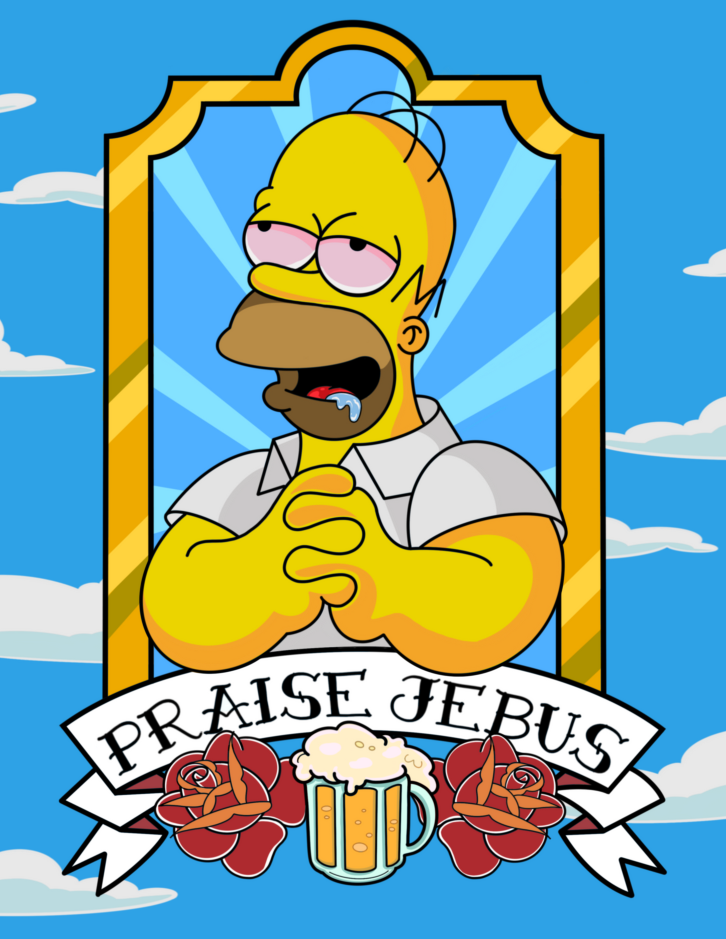Praise Jebus Homer Canvas Print