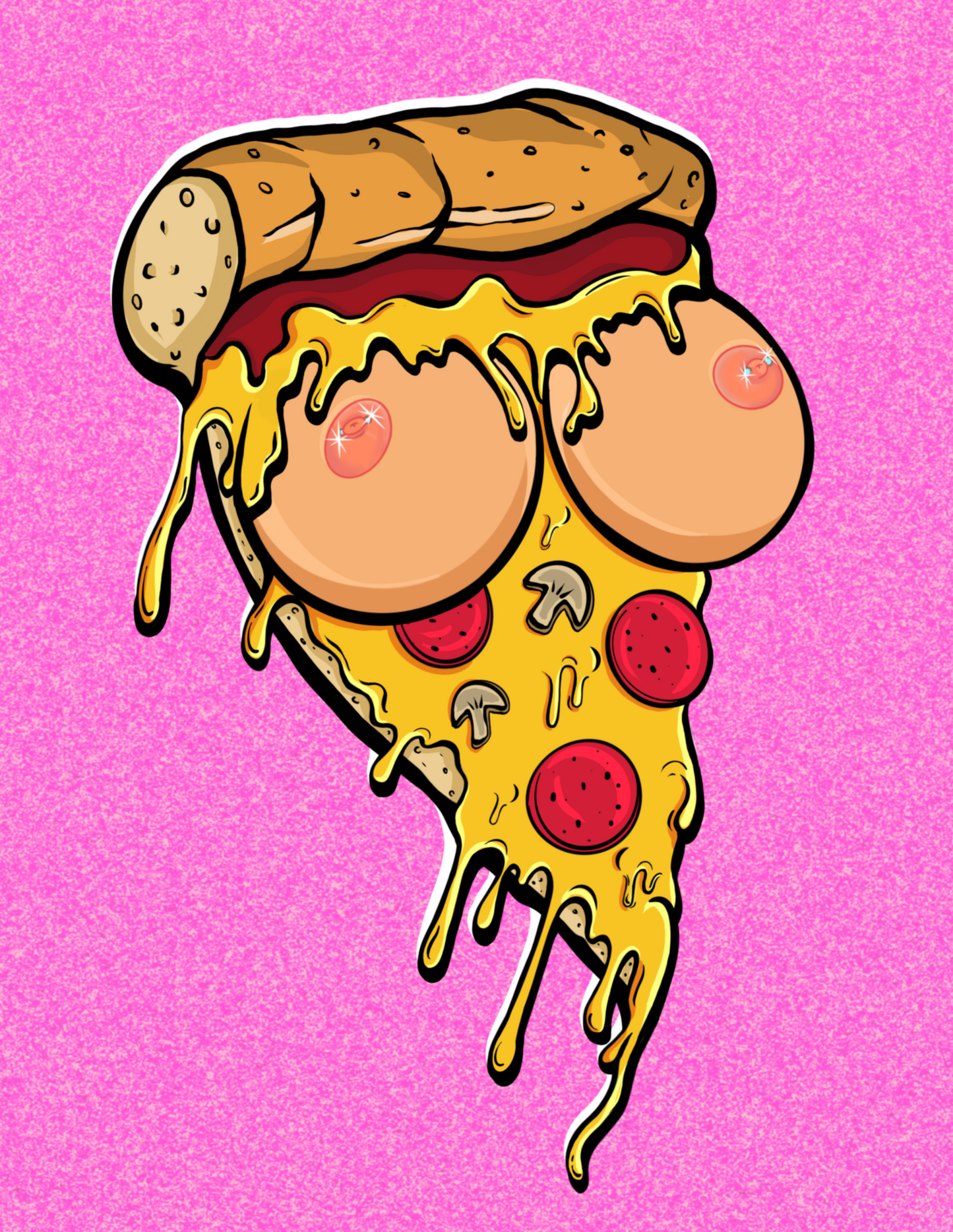 Pizza Boobs Canvas Print