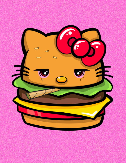 Burger Kitty Canvas Print